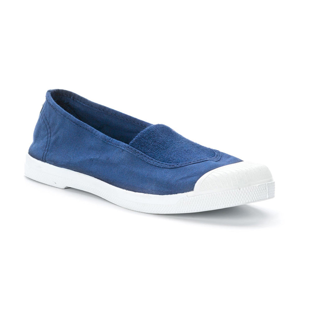 Navy cotton slip on plimsolls